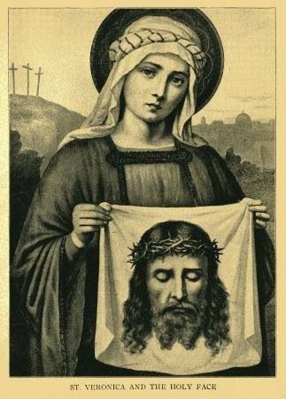 Sainte Véronique, sainte patronne de la photographie St. Veronica, patron saint of photography Saint Veronica, Veil Of Veronica, Sorrowful Mysteries, St Veronica, Santi Cattolici, Vintage Holy Cards, Catholic Pictures, Religious Pictures, Catholic Images