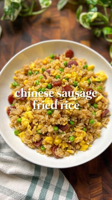 Susanna 🍜 easy recipes on Instagram: "🍚 Fried rice taught me how to waste less food — my parents used to make it with whatever leftovers we had from dinner the night before, and I’d often end up liking the repurposed leftovers dish more than the original meal 😂 Chinese sausage (lap cheong) fried rice is my ultimate go-to quick pantry meal because I always have these ingredients in my fridge! ✨Tip: Day old rice will give you the best textured fried rice, but if you’re craving this and don’t ha Lap Cheong, Chinese Sausage, Thai Dishes, Food Pantry, My Parents, Fried Rice, Easy Recipes, Pantry, Easy Meals