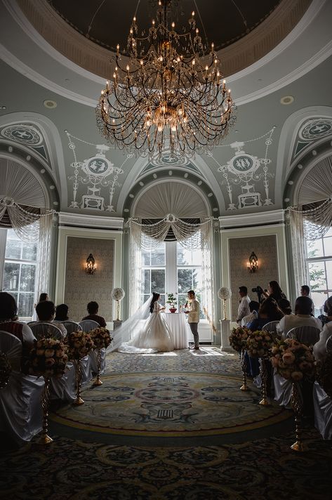 Ceremony in the Wedgewood Room at the Fairmont Hotel MacDondald in Edmonton, Alberta. An incredible filipino wedding day with the best of everything! Lindsay Fontaine, wedding photographer in Edmonton. Edmonton Wedding Venues, Wedding Venues Alberta, Amazing Wedding Venues, Outdoor Tent Wedding, Filipino Wedding, Alberta Wedding, Edmonton Wedding, Fairmont Hotel, Affordable Wedding Venues