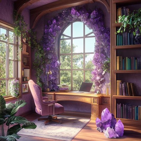 Would you stay in amethyst house! 🔮💜 #crystals #amethyst #gemstone Amythest Crystals, House Crystals, Crystals Room, Crystal Room Decor, Crystals Amethyst, Crystal Room, Houses Design, Amethyst Gemstone, Dorm Room