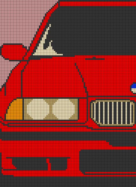 Car Alpha Pattern, Bmw Pixel Art, Easy Pixel Art, Graph Paper Art, Crochet Inspo, Alpha Pattern, Graph Paper, Angel Eyes, Alpha Patterns