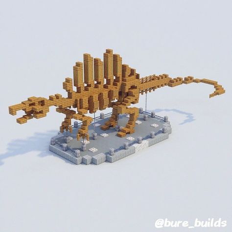 Minecraft Fossil Builds, Minecraft Base Builds, Spinosaurus Fossil, Minecraft Fossils, Museum Minecraft, Minecraft Museum, Minecraft Spawn, Dino Museum, Construction Minecraft