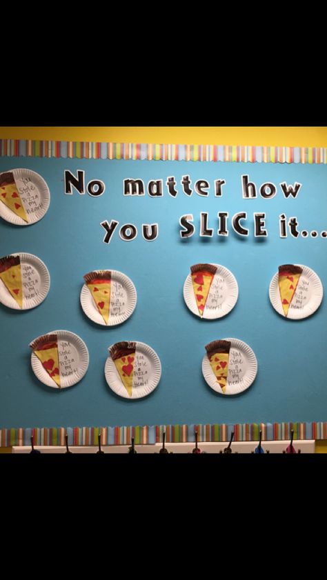 Valentine's Bulletin Board - No matter how you SLICE it...you stole a PIZZA my heart Pizza My Heart Bulletin Board, You Stole A Pizza My Heart, Pizza Bulletin Board, February Bulletin Boards, Valentine Bulletin Boards, A Pizza My Heart, Pizza My Heart, Reading Month, Preschool Age