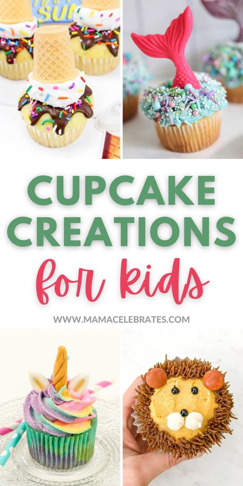 Cupcakes for Kids Pin URL Fun Cupcakes Ideas, Cupcake Decorating Ideas For Kids, Fun Cupcake Decorating Ideas, Easy Cupcake Decorating Ideas, Chocolate Cupcakes Decoration, Frozen Party Food, Cupcakes For Kids, Childrens Cupcakes, Kids Birthday Cupcakes