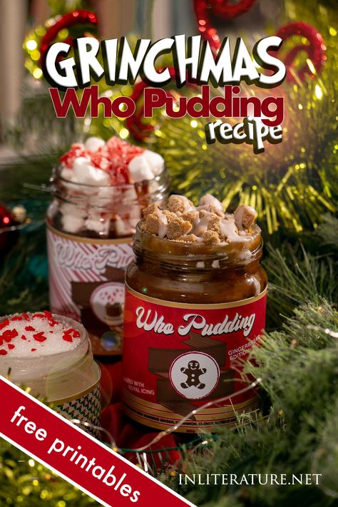 Who Pudding Recipe Grinch, Who Pudding Grinch, Grinch Pudding, Who Pudding, Themed Nights, Christmas Food Treats, Pudding Flavors, Geek Food, Dairy Desserts