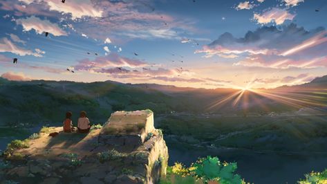 #anime #sunset Hoshi wo Ou Kodomo #1080P #wallpaper #hdwallpaper #desktop Children Who Chase Lost Voices, Lost Voice, All Out Anime, The Garden Of Words, Makoto Shinkai, Garden Of Words, Widescreen Wallpaper, Animation Background, Desktop Wallpapers