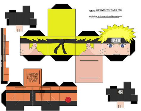 papercraft cubee cubeecraft  NARUTO SHIPPUDEN ANIME PAPER TOY by animepapertoys, via Flickr Paper Toy Disney, Origami Naruto, Naruto Party Ideas, Paper Toy Box, Naruto Birthday, Paper Toy Printable, Pokemon Jigglypuff, Anime Paper, Paper Toys Template