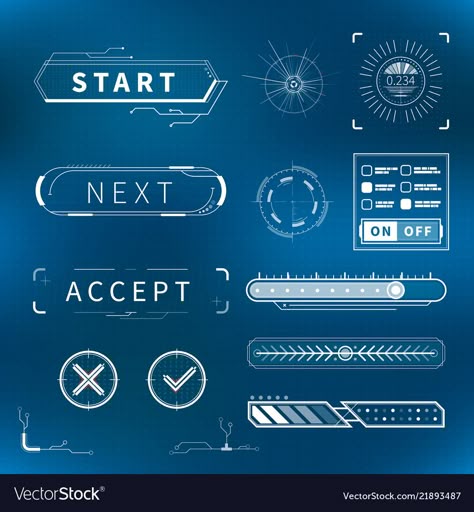 White Futuristic, Futuristic Interface, Technology Design Graphic, Gui Design, Game Interface, Game Ui Design, Montage Photo, Ui Elements, Technology Design