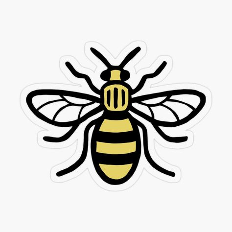 Get my art printed on awesome products. Support me at Redbubble #RBandME: https://www.redbubble.com/i/sticker/Manchester-Bee-by-bumbleteesuk/50009775.O9UDB?asc=u Manchester Bee Tattoo, Bee Tattoo Manchester, Best Movie Couples, Mens Butterfly Tattoo, Manchester Bee, Bee Images, Identity Project, Leg Sleeve Tattoo, Bee Sticker