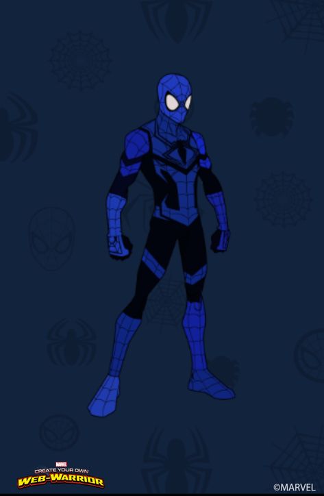 Blue Spider Spiderman Outfit, Spiderman Suits, Blue Suit Men, Man Sketch, Iron Spider, Blue Suit, Marvel Spiderman, Anime Background, Spiderman