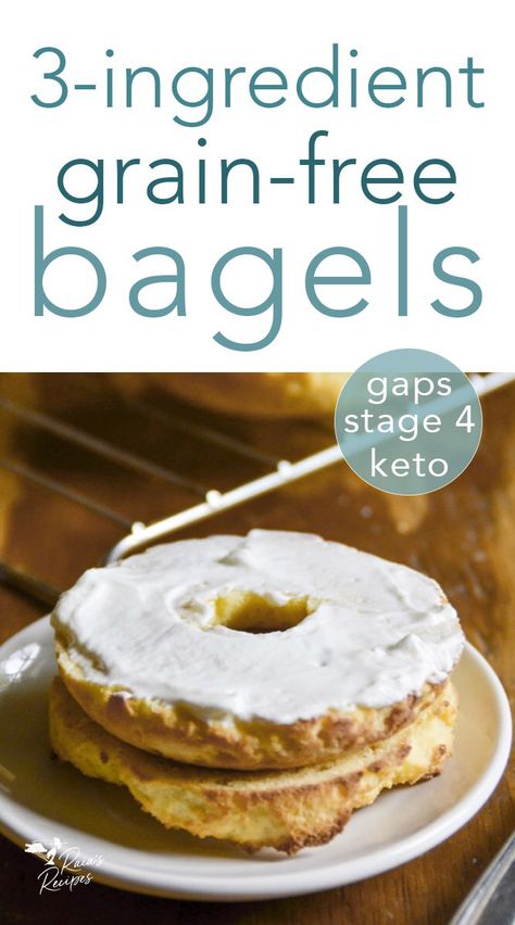 3-Ingredient Grain-Free Bagels :: GAPS-Intro, low-carb/keto Paleo Bagels, Egg Breakfasts, Paleo Breads, Clean Treats, Grain Free Breakfast, Savory Breads, Low Carb Backen, Pain Sans Gluten, Gf Breakfast