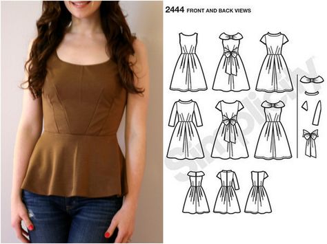 Create / Enjoy: How to make a peplum top out of any dress pattern  (idea for testing out the Walkaway Dress pattern without needing to use 5 yds of fabric...) Diy Clothes Accessories, Sewing Tops, Diy Tops, Top Sewing, Make Your Own Clothes, How To Make Clothes, Love Sewing, Sewing Clothes, Top Pattern