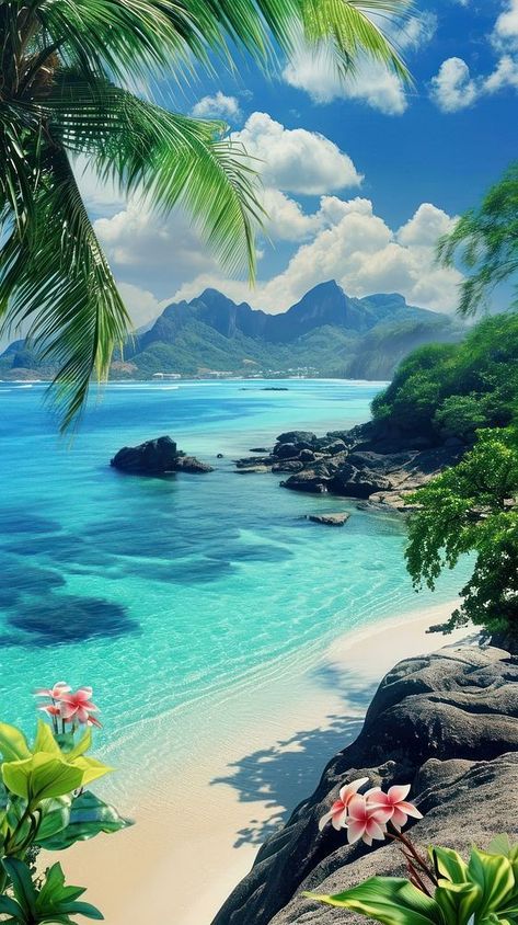 Beach Wallpaper Iphone, Cute Summer Wallpapers, Tropical Landscape, Wallpaper Iphone Summer, Clear Blue Water, Pretty Landscapes, Tapeta Pro Iphone, Beach Wallpaper, Beautiful Locations Nature