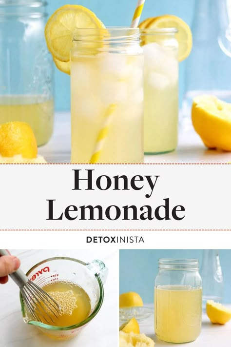 Homemade Lemonade With Honey, No Sugar Lemonade, Honey Lemon Water Recipe, Low Sugar Lemonade, Honey Lemonade Recipe, Organic Lemonade Recipe, Vanilla Lemonade Recipe, Single Serving Lemonade Recipe, Sweet Lemonade Recipe