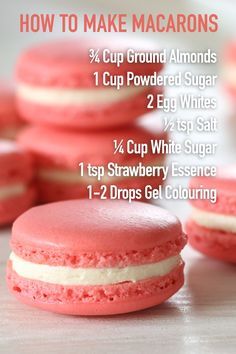 Easy Macaroons Recipe, Sirenita Cake, French Macaroon Recipes, Make Macarons, Macaroon Cookies, How To Make Macarons, Macaron Cookies, Recipes Baking, Macaroon Recipes