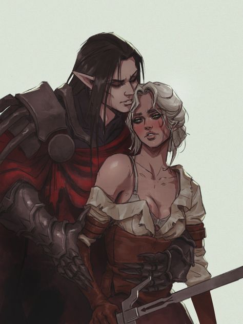 Tumblr Ciri Eredin, Ciri Witcher Art, Ciri And Eredin, Cirilla Art, Witcher Eredin, Eredin Witcher, Vampire Couple Art, Witcher 4, Fantasy Romance Art