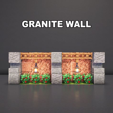 Minecraft Granite Wall ✅ Follow for OP Minecraft Builds 📢 Share with your Friends 💬 Rate this Build 1-10 🔖Tags 🔖 #minecraft #minecraftbuilds #minecrafters #minecraftpe #minecraftmemes #mınecraftideas #minecraftbuild #minecraftbuilding #minecraftbuilding #minecrafttutorial #minecraftonly #mcpe #minecraftpc #minecraftcreations #minecraftdaily #minecraftdesign #minecraftjava #minecrafts #minecraftyoutuber #gaming Minecraft Mob Proof Wall, Minecraft Granite, Minecraft Fence Designs, Minecraft Wall Design, Minecraft Wall Ideas, Minecraft Fence Ideas, Minecraft Wall Decor, Minecraft Wall Designs, Minecraft Brick