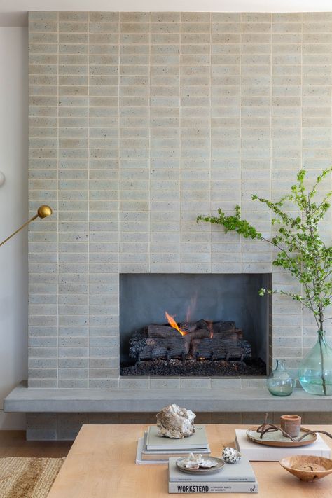 Modern Kitchen Update, Modern Fireplace Tiles, Midcentury Modern Fireplace, Modern Organic Interior Design, Mid Century Modern Fireplace, Relax Room, Organic Interior Design, Walnut Creek California, Organic Interior