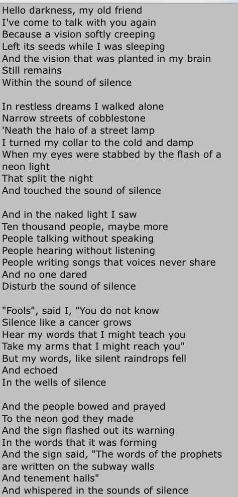 "Sounds of Silence" - Simon and Garfunkel beatnik style (please follow minkshmink on pinterest) Creepy Song Lyrics, Silence Lyrics, Oh Who Is She A Misty Memory Lyrics, Sound Of Silence Lyrics, The Sound Of Silence Lyrics, Zombie Song Lyrics, Sound Of Silence Simon And Garfunkel, Simon And Garfunkel Sound Of Silence, Simon And Garfunkel