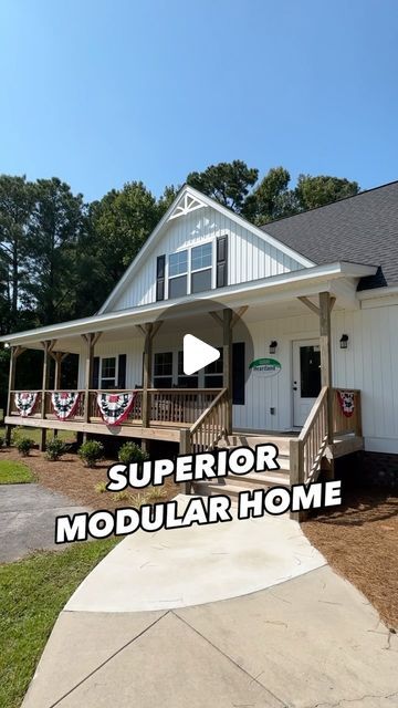 Manufactured Farmhouse Modular Homes, Premanufactured Homes, Modular Homes Farmhouse Interior, Prefab Farmhouse Modular Homes, Mobile Home Plans, House Additions Ideas, Triple Wide Modular Homes, Farmhouse Manufactured Home, Modular Homes Farmhouse