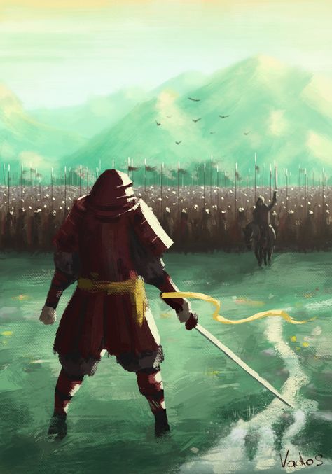 1 vs 1000, Vadim Galuza on ArtStation at https://www.artstation.com/artwork/l5bno 1 Man Army, One Man Vs Army Art, 1 Vs 1000 Anime, One Man Army Art, Indomitable Human Spirit Wallpaper, Heroism Art, Warrior Aesthetic Men, 1 Vs 1000, Ninja Artwork