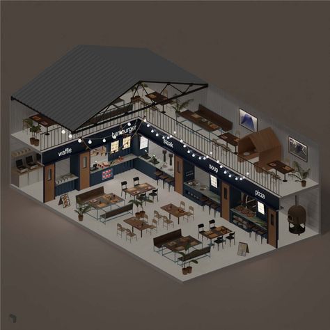 Sketching Culinary Creativity: Sketch Design for Restaurants Food Hall Design, Marketplace Design, Interior Architecture Sketch, Shopping Mall Interior, Restaurant Layout, Model Food, Mall Facade, Furniture Design Sketches, Interior Design Renderings