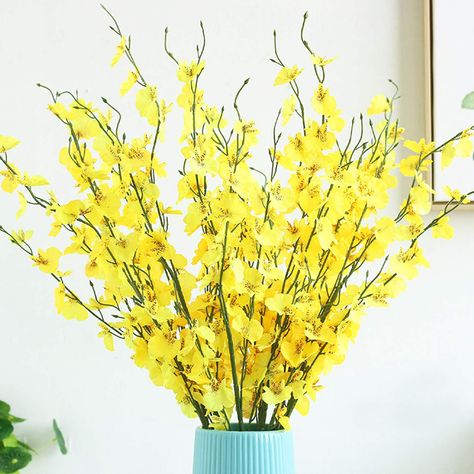 Yellow Wedding Decor, Grey And Yellow Wedding, Geometric Candle Holder, Geometric Candles, Silk Orchids, Artificial Orchids, Artificial Silk Flowers, Metal Vase, Yellow Wedding