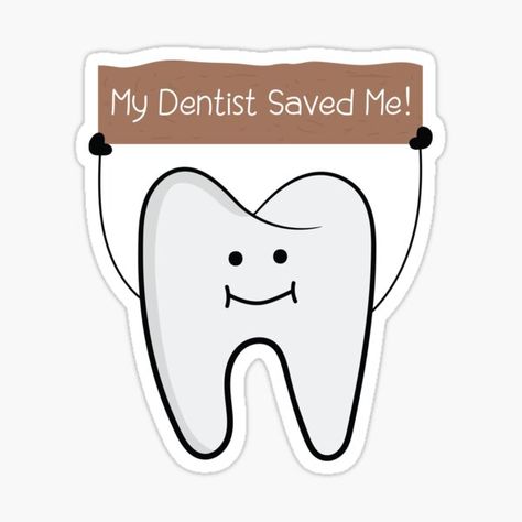 Dentistry Stickers, Dental Puns, Dentist Ideas, Tooth Sticker, Dental Wallpaper, Teeth Illustration, Dentist Day, Dental Images, Dental Logo Design