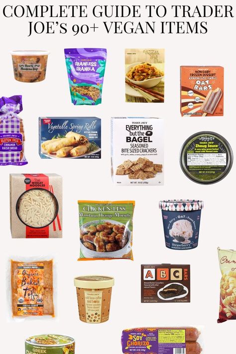 trader joe's vegan Trader Joes Snacks, Best Trader Joes Products, Trader Joes Vegan, Free Grocery List, Trader Joes Food, Vegan Grocery List, Gluten Free Bagels, Dairy Free Snacks, Vegan Grocery