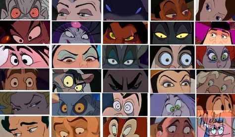 Disney Villain eyebrows Villain Eyes, Disney Eyes, Drawing 101, Disney Movies To Watch, Disney Pics, Evil Villains, Cartoon Eyes, Anime Villians, Guy Drawing