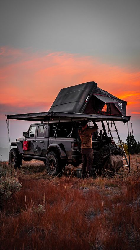 Our family started with a ground tent, but ultimately switched to a rooftop tent when finances allowed. The benefit of not needing to find a perfect spot for the ground tent every night, plus the easy setup and take down make the rooftop tent well worth it! Van With Rooftop Tent, Rooftop Tent Trailer, Jeep With Tent On Top, Jeep Roof Top Tent, Jeep Wrangler Roof Top Tent, Rooftop Tents, Butterflies In My Stomach, Rooftop Tent, Car Tent