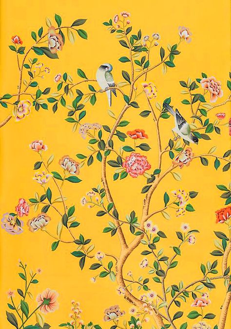 Chinoiserie Wallpaper Panels, Chinoiserie Mural, Painted Chinoiserie, Chinoiserie Art, Chinoiserie Pattern, Painted Wallpaper, Chinese Wall, Hand Painted Wallpaper, Flower Drawing Design