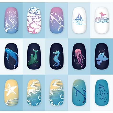 KADS Stamping Plates for Nail Art Ocean Seahorse shell starfish Template Image Plate Stencil Nails Tool (OC010) Stencil Nails, Starfish Template, Art Ocean, Stamping Plates, Nail Tools, Starfish, Beauty And Personal Care, Shells, Nail Art