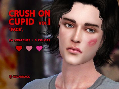 Sims Hickey Cc, Sims 4 Kiss Marks Cc, Sims Kiss, Ts4 Makeup, Sims 4 Tattoos, Cheek Kiss, 70s Makeup, Kiss Face, Sims 4 Cas Mods