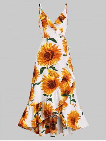 Sunflower Formal Dress, Sunflower Dress Outfit, Sunflower Clothes, Sunflower Dresses, Sunflower Outfit, Crossover Dress, Sunflower Dress, Chic Maxi Dresses, Fashion Site