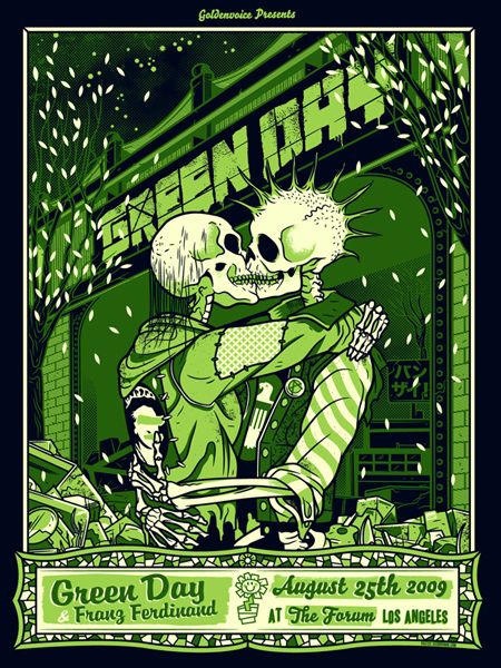 Green Day by Ivan Minsloff Green Day Poster, Green Day Band, Rock Band Posters, Wallpaper Green, Arte Obscura, Trendy Wallpaper, Rock Posters, Gig Posters, Band Posters