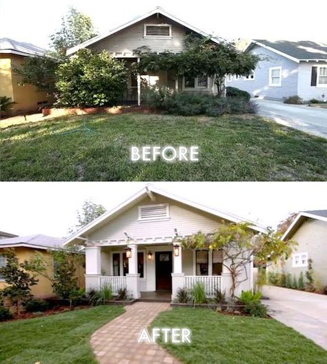 8 Small Homes Get Huge Facelifts | Showcasing Before & After Curb Appeal House Makeovers, House Before And After, Home Exterior Makeover, Exterior Renovation, Exterior Makeover, Exterior Remodel, After Pictures, Flipping Houses, Before And After Pictures