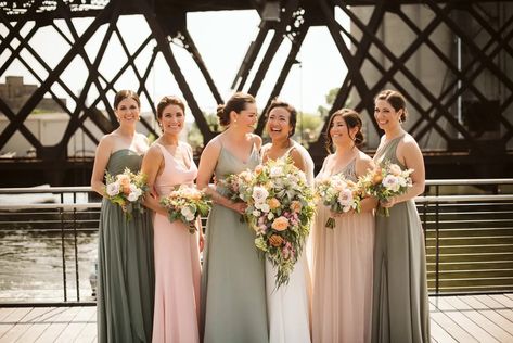 Blush And Sage Bridesmaid Dresses, Sage And Blush Bridesmaid Dresses, Moss And Blush Bridesmaid Dresses, Sage And Blush Bridesmaid Bouquet, Sage Green Dusty Blue Blush Pink Bridesmaid Dresses, Green And Pink Bridesmaid Dresses, Pink And Green Bridesmaid Dresses, Sage Green Bridesmaid Dresses Colorful Flowers, Sage Green Bridesmaid Dresses Colourful Flowers