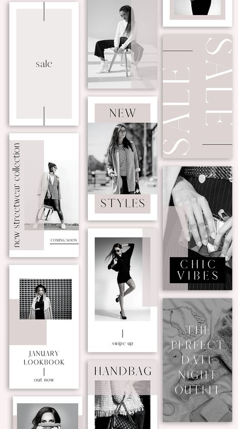 These templates are perfect for fashion bloggers, boutiques, and other small businesses. The templates are customizable in Canva, so you can change the colors and fonts to match your branding. Create a chic Instagram aesthetic, Instagram story ideas, branding. | Blush Created Story Fashion Instagram, Instagram Story Ideas Business Clothes, Boutique Story Ideas, Canva Story Ideas, Instagram Fashion Post Ideas, Fashion Story Ideas, Clothes Branding, Fashion Instagram Story, Fashion Instagram Post