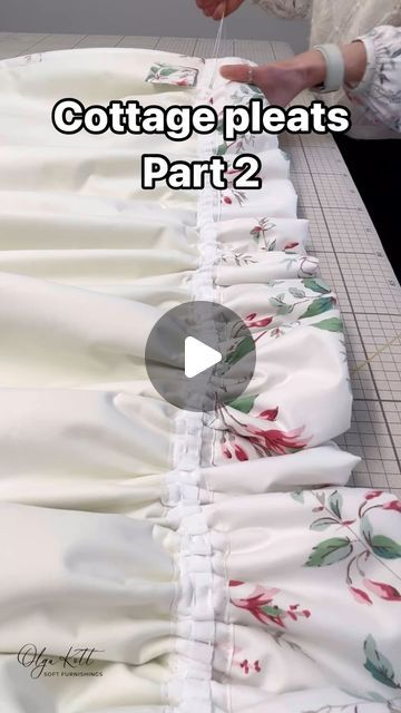 Olga Kott on Instagram: "Cottage pleats - the final touch ���👌 #homedecor #curtains #tutorial #tutorials #sewingproject #floral #bedroomdesign #colefaxandfowler" Vintage Curtains Bedroom, How To Make Austrian Curtains, Matilda Goad Curtains, French Country Cottage Curtains & Drapes, Cottagecore Bedroom Curtains & Drapes, Shabby Chic Cottage Curtains & Drapes, Cottage Curtains, Bedroom Bed Design, Bedroom Bed