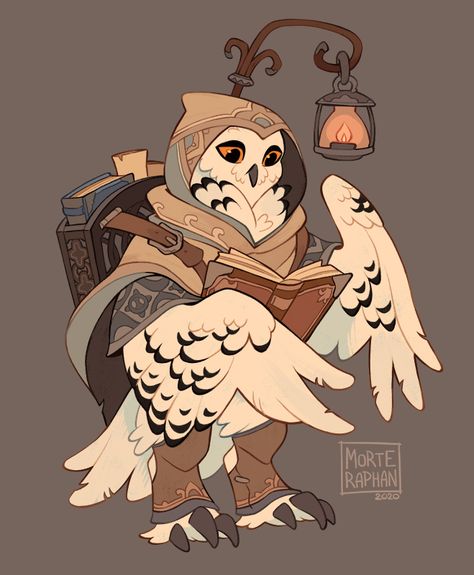 Falconer Character Design, Cute Owlbear, Owlin Character Design, Aarakocra Character Design, Owlin Character Art, Dnd Animal Characters, Dnd Birdfolk, Owl Human Hybrid, Owlfolk Dnd