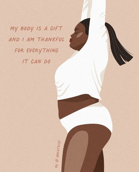 Black Woman Yoga Art, Healthy Women Aesthetic, Health And Fitness Aesthetic Black Women, Body Astethics, Healthy Love Aesthetic, Vison Boards Ideas Black Women, Black Women Art Cartoon, Black Women Art Curvy, Treat Yourself With Kindness