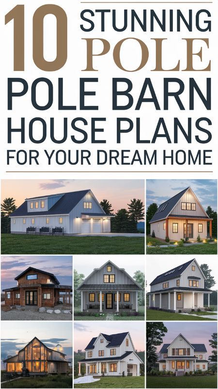 10 Stunning Pole Barn House Plans for Your Dream Home Pole House Designs, Pole Barn Cabin, Pole Barn House Kits, Pole Barn Houses, Pole Barn Ideas, Pole Barn House, Pole House, Barn Plan, Barn Houses