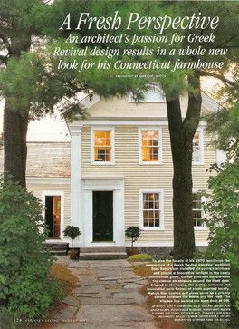 farm house transformed into a Greek Revival traditional exterior Nantucket Homes, Greek Revival House Plans, Greek Revival Farmhouse, Greek Revival Architecture, Greek Revival Home, Traditional Exterior, Greek Revival, Farmhouse Exterior, Architecture Exterior