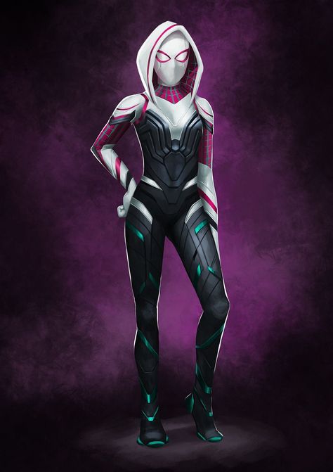 Superhero Projects, Marvel Suits, Gwen Cosplay, Spiderman Design, Spiderman Suit, Marvel Spider Gwen, Wallpaper Marvel, Marvel Concept Art, Spiderman Suits