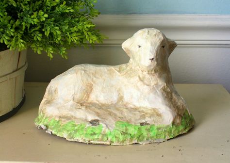 Easter Lamb Diy Sheep Crafts, Lamb Easter Decor, Lamb Crafts, Lamb Craft, Diy Paper Mache, Paper Mache Easter, Spring Lambs, Sheep Crafts, Easter 2023