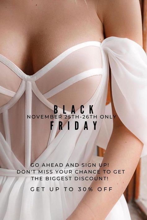 Black Friday Wedding Dress Sale 2022 by Olivia Bottega! Get Up to 30% off 💫! Only November 25th-26th 💖 Go ahead and sign up! Don't miss your chance to get the biggest discount! Olivia Bottega, Friday Wedding, Wedding Dresses 2024, Best Black Friday, Wedding Dresses For Sale, Dress Sale, Best Black, Wedding Dress Shopping, Black Friday Shopping