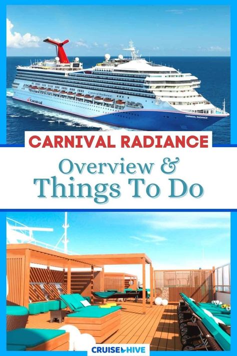 Everything you need to know about Carnival Cruise Line's Carnival Radiance cruise ship, with an overview and things to do. Carnival Cruise Radiance, Carnival Radiance Ship, Carnival Radiance, Cruise Checklist, Cruise Secrets, Top Cruise, Cruise Essentials, Cruise Planning, Cruise Excursions