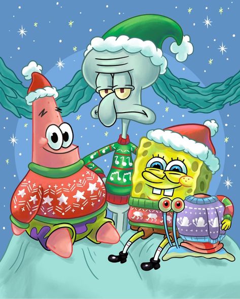 Spongebob Christmas, Spongebob Funny Pictures, Christmas Wallpaper Iphone Cute, Spongebob Pics, Spongebob Cartoon, Spongebob Drawings, Realistic Artificial Christmas Trees, Spongebob Painting, Iphone Wallpaper For Guys