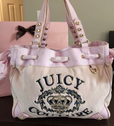 plush doll 🎀 on Instagram 2000s Bags, Juicy Couture Purse, The Cardigans, Girly Bags, Couture Handbags, Pink Girly Things, Couture Bags, Juicy Couture Bags, Pretty Bags